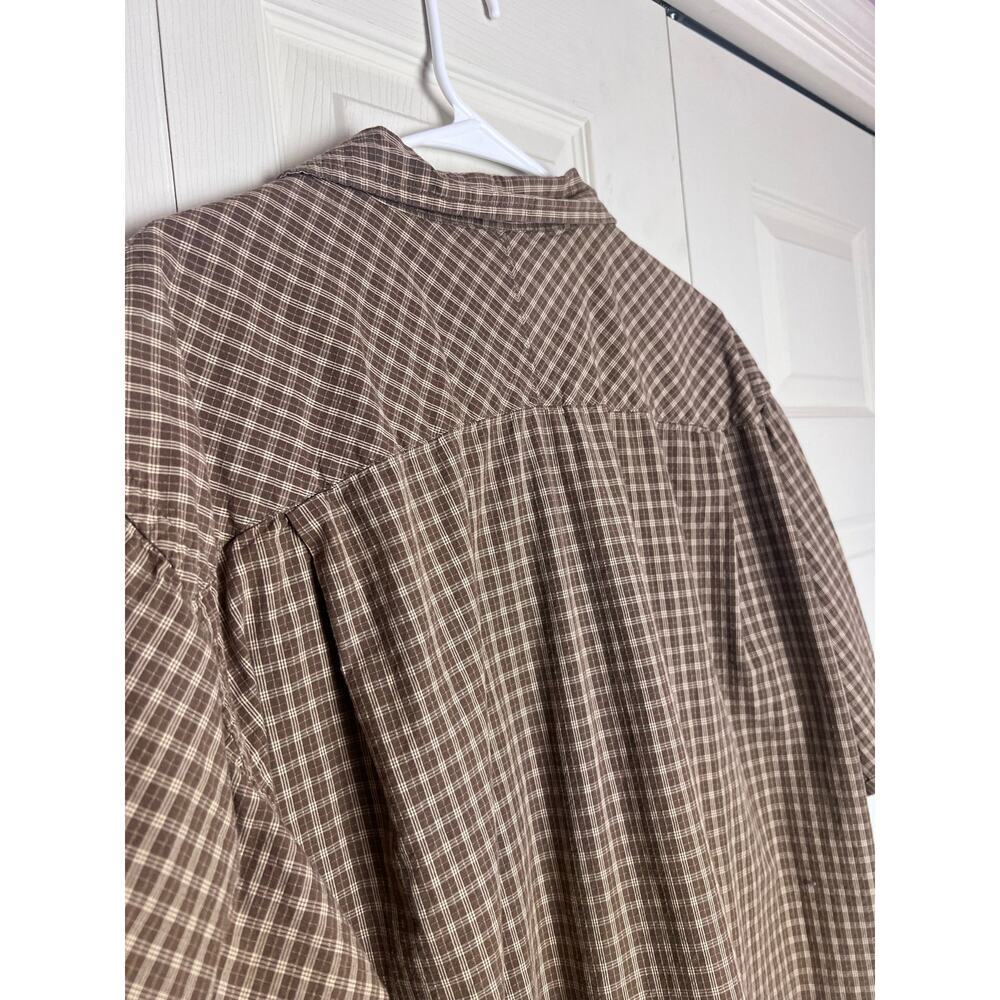 Red Head Men's Short Sleeve Brown Plaid 100% Cotton Button Down Shirt Size XL - Picture 7 of 7
